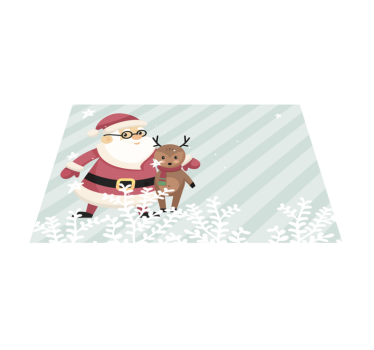 Kerstmis placemat met kerstman en rendieren - TenStickers