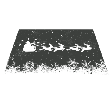 Kerstmis placemat santa sleigh reindeer - TenStickers