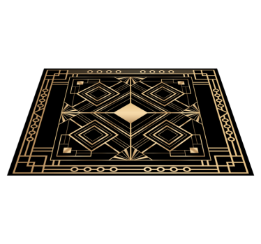 Elegante placemats Moderne kunst zwart en gouden deco - TenStickers