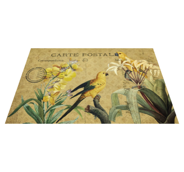 Originele placemat vintage bloemen postkaart - TenStickers