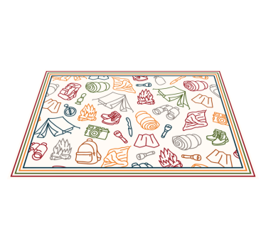Originele placemat camping avontuur iconen - TenStickers