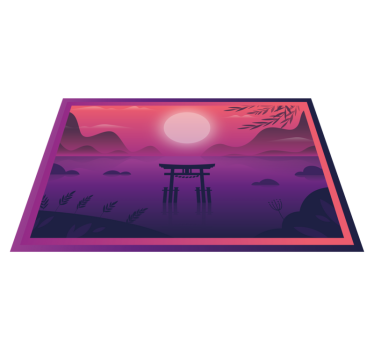 Moderne placemat serene zonsopgang landschap - TenStickers