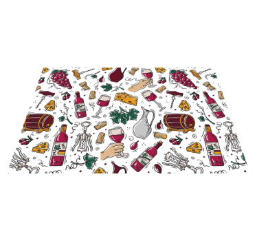 Originele placemat wijn en kaas thema - TenStickers