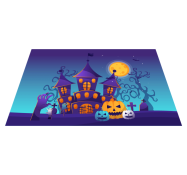 Halloween placemat spookachtig kasteel tafereel - TenStickers