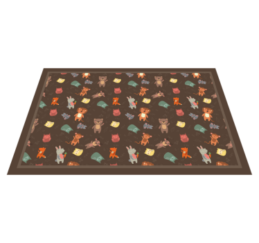 Kinder placemat dierenfiguren patroon - TenStickers