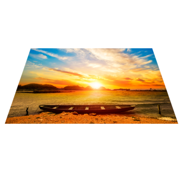 Moderne placemat zonsondergang boven de rivier - TenStickers