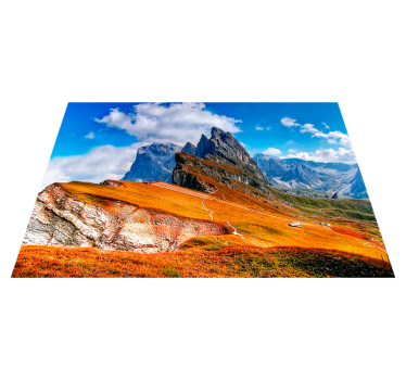 Moderne placemat bergachtig landschap uitzicht - TenStickers