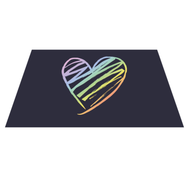Originele placemat kleurrijke hartvorm - TenStickers