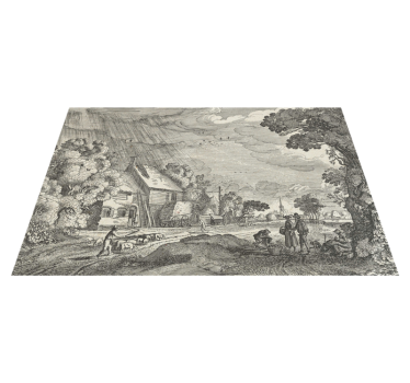 Originele placemat vintage landschapscène - TenStickers