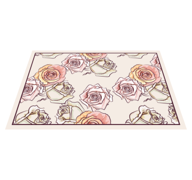 Originele placemat rozenbloemarrangement - TenStickers