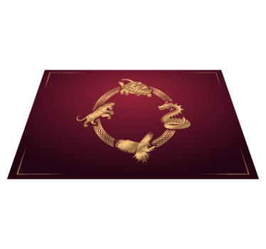 Originele placemat gouden dierenemblemen - TenStickers