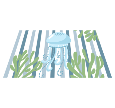 Originele placemat onderwaterwereld met kwallen - TenStickers