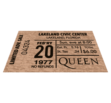 Originele placemat vintage evenementticket - TenStickers