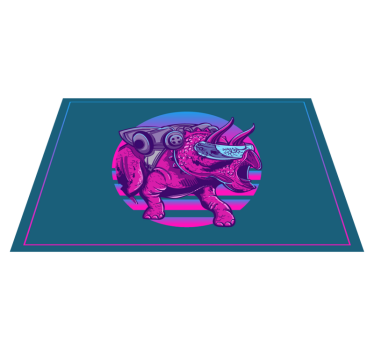 Originele placemat gestileerd rhinosaur karakter - TenStickers