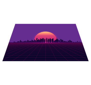 Moderne placemat sunset skyline uitzicht - TenStickers