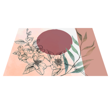 Moderne placemat met bloemig minimalistisch accent - TenStickers