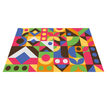 Moderne placemat levendige geometrische compositie - TenStickers