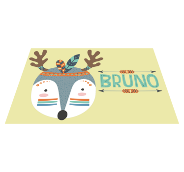 Kinder placemat schattig rendier gezicht - TenStickers