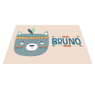 Kinder placemat schattige dierenillustratie - TenStickers