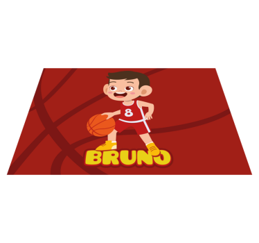 Kinder placemat vrolijke basketbalspeler - TenStickers