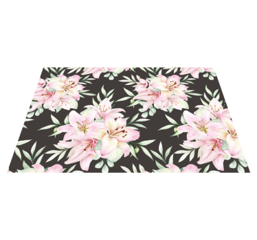Originele placemat met bloemen in roze lelies - TenStickers