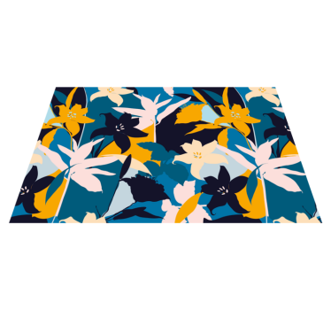 Originele placemat met bloemig teal patroon - TenStickers