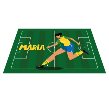 Personaliseerbare vrouwen voetbal placemat - TenStickers