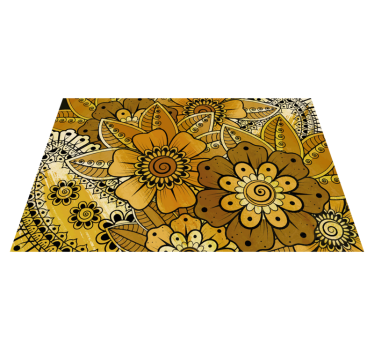 Indiase bloemen stijl placemat - TenStickers