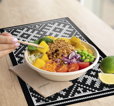 Placemat traditioneel gebreid patroon - TenStickers