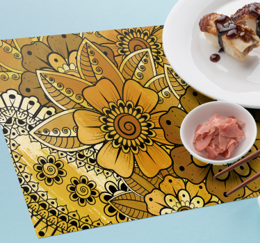 Indiase bloemen stijl placemat - TenStickers