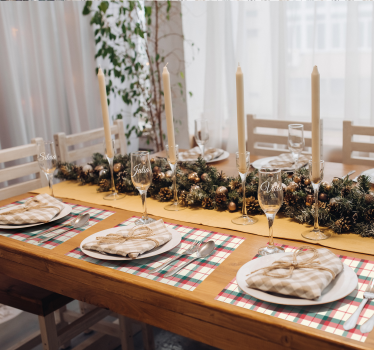 Tartan kerst placemat - TenStickers