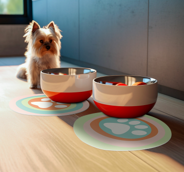 Hondenpootjes kom Originele placemats - TenStickers