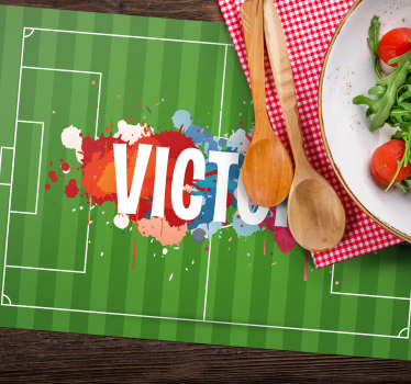 Kinder placemat Voetbalveld met naam - TenStickers
