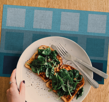 Blauwe vierkanten moderne vinyl placemats - TenStickers