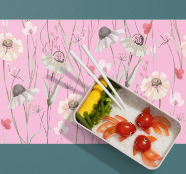 Bloemen roze patroon originele placemat - TenStickers