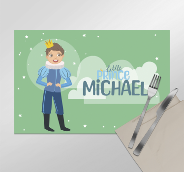 De kleine prins met naam Placemat - TenStickers