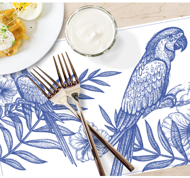 Elegante placemats Blauwe vogels op planten - TenStickers
