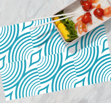 Gebogen golfpatroon moderne placemat - TenStickers