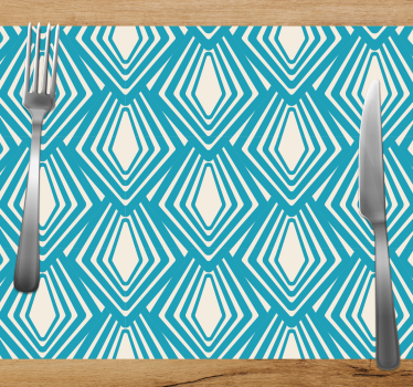 Geometrisch blauw patroon moderne placemat - TenStickers