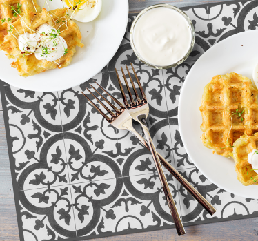 Houten placemat Decoratieve cementtegels - TenStickers