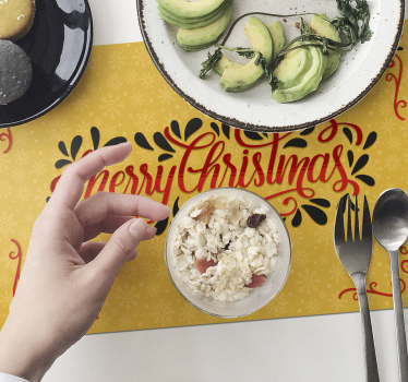 Kerstmis placemat feestelijke vakantiegroet - TenStickers