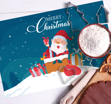 Kerstmis placemat met cadeaus van de kerstman - TenStickers