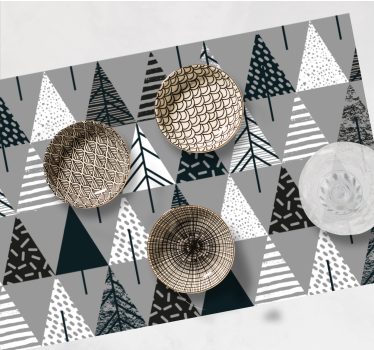 Kerstmis placemat met gestileerd dennenboom patroon - TenStickers