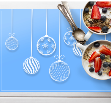 Kerstmis placemat met hangende feestversieringen - TenStickers