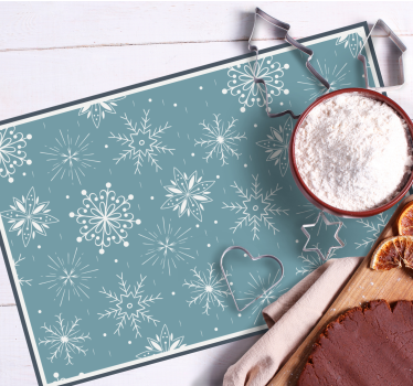 Kerstmis placemat met sneeuwvlokmotief achtergrond - TenStickers