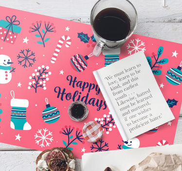 Kerstmis placemat met speelse feestpatronen - TenStickers
