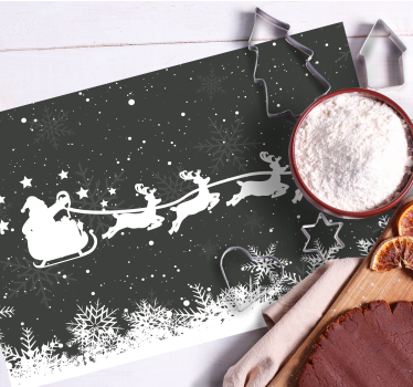 Kerstmis placemat santa sleigh reindeer - TenStickers