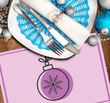 Kerstmis placemat sneeuwvlok ornament illustratie - TenStickers