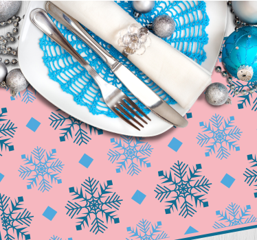 Kerstmis placemat sneeuwvlokpatroon tafelsetting - TenStickers