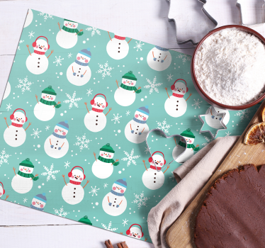 Kerstmis placemat vrolijk sneeuwman patroon - TenStickers